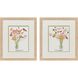 Wiry Poppies Pink and Orange and Green and White Framed Art, Propac