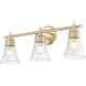 Belle 3 Light 24 inch Modern Gold Bath Vanity Light Wall Light
