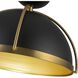 Dahlia 1 Light 17.62 inch Black and Brushed Brass Pendant Ceiling Light