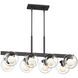 Meridian 8 Light 33 inch Satin Bronze Linear Chandelier Ceiling Light