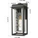 Mansfield 1 Light 16.5 inch Matte Black with Silver Outdoor Sconce in Waterglass