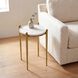 Nahunta 22 X 18 inch Antique Brass and White Marble Accent Table