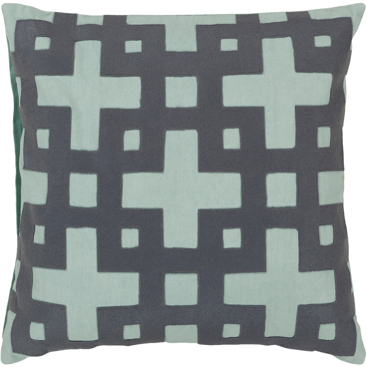 Layered Blocks 22 inch Medium Gray, Mint Pillow Kit