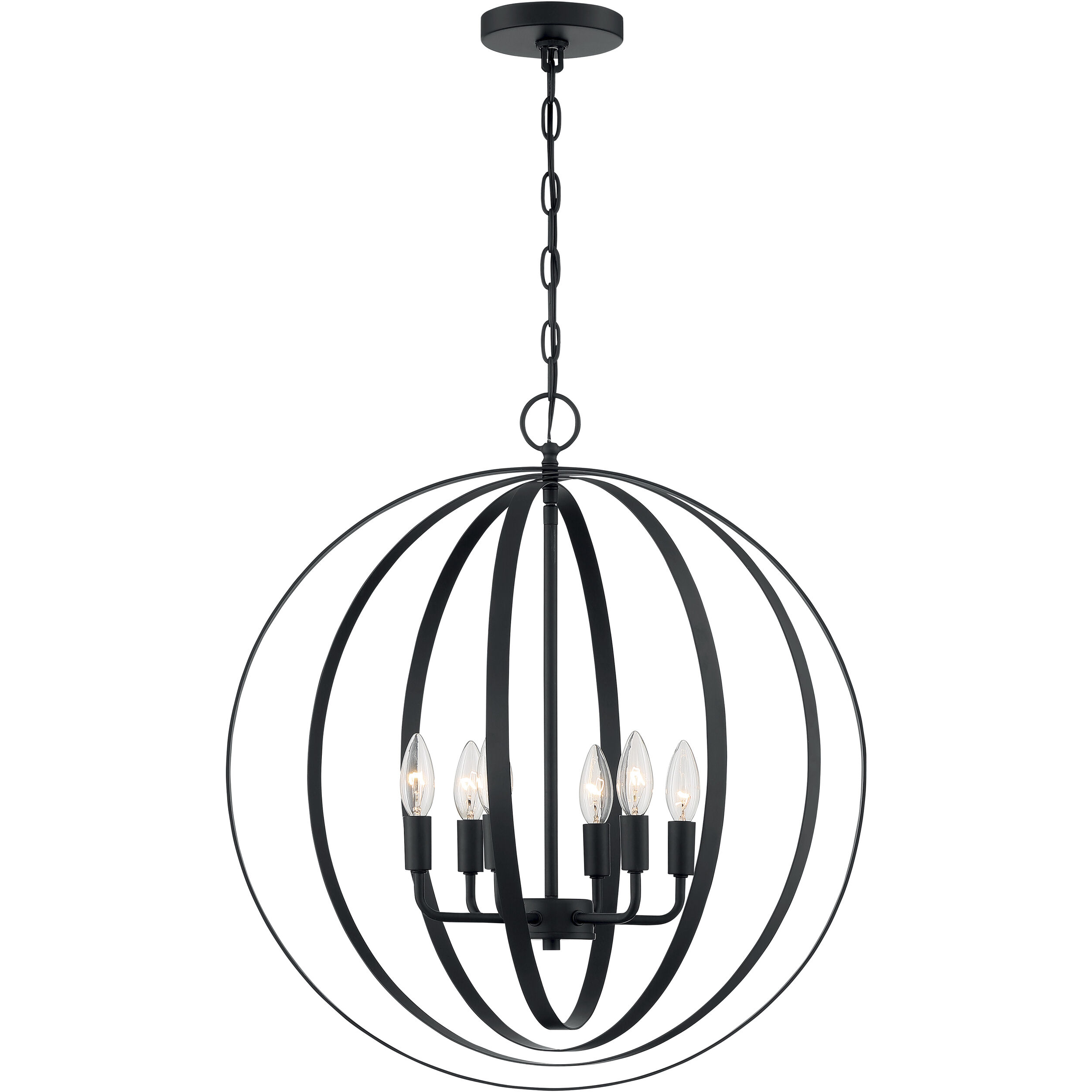 Pendleton 6 Light 22 inch Matte Black Pendant Ceiling Light