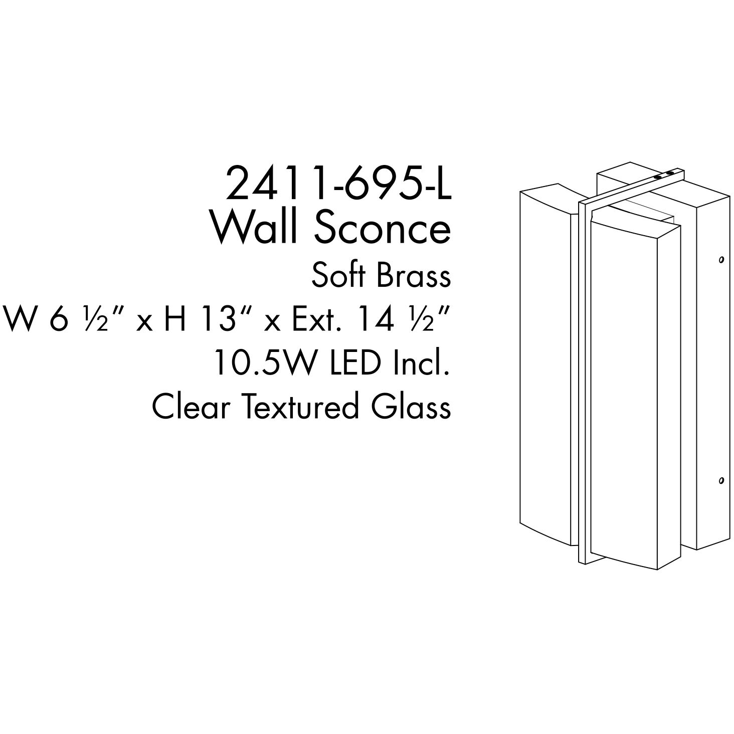 Sevryn LED 6.5 inch Soft Brass Wall Sconce Wall Light