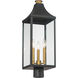Hurstborne 3 Light 25 inch Dark Matte Black and Painted Legacy Brass Outdoor Post Lantern