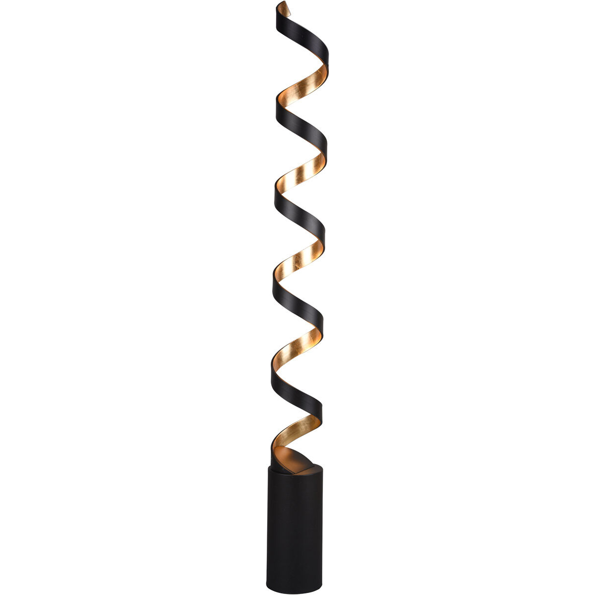 Spiral 60 inch 5 watt Black and Gold Floor Lamp Portable Light