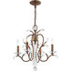 Serafina 4 Light 20 inch Hand Applied Venetian Golden Bronze Mini Chandelier Ceiling Light
