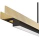 Grazia LED 60 inch Matte Black and Brushed Gold Linear Chandelier Ceiling Light