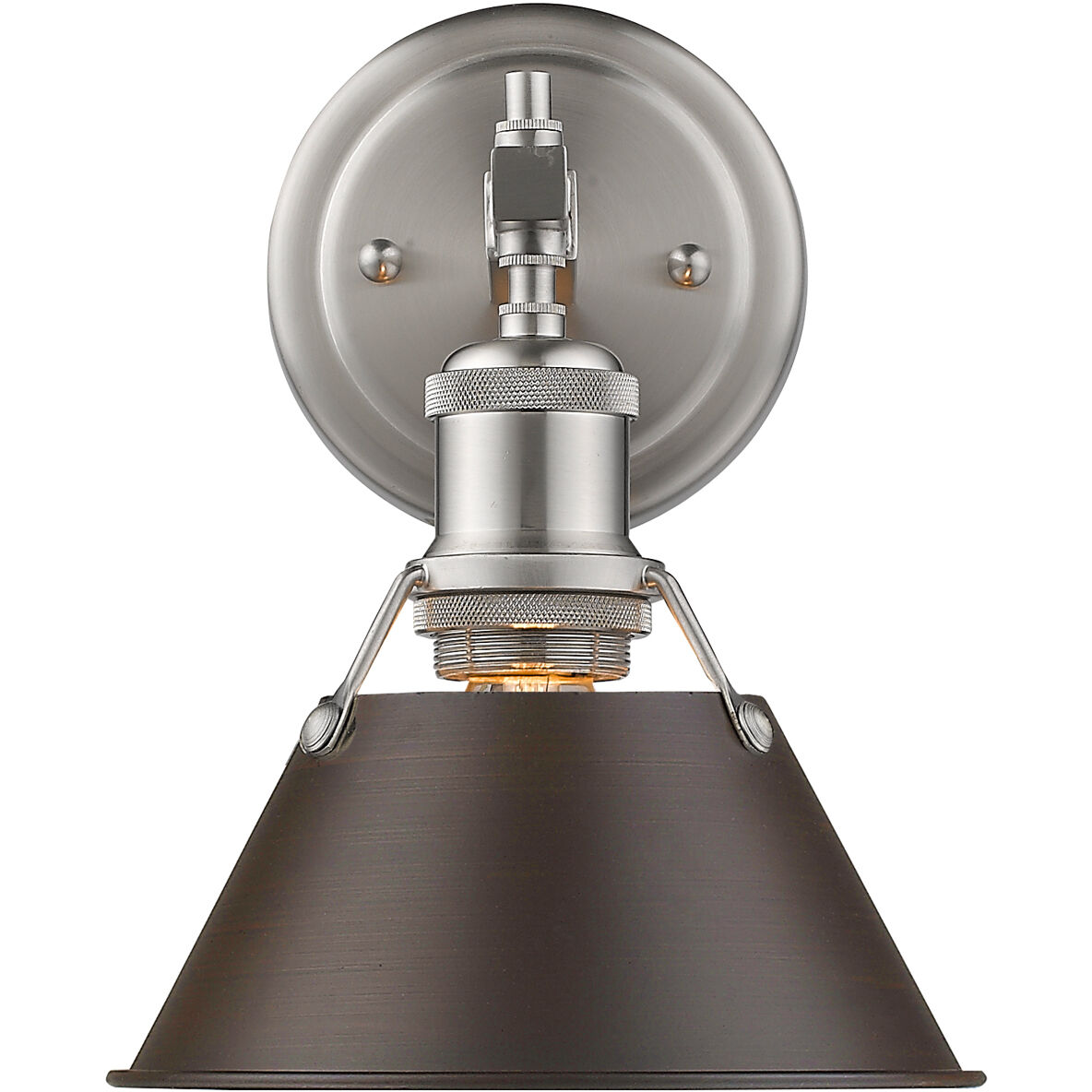 Yep Orwell Vanity Wall Light in Pewter, Rubbed Bronze
