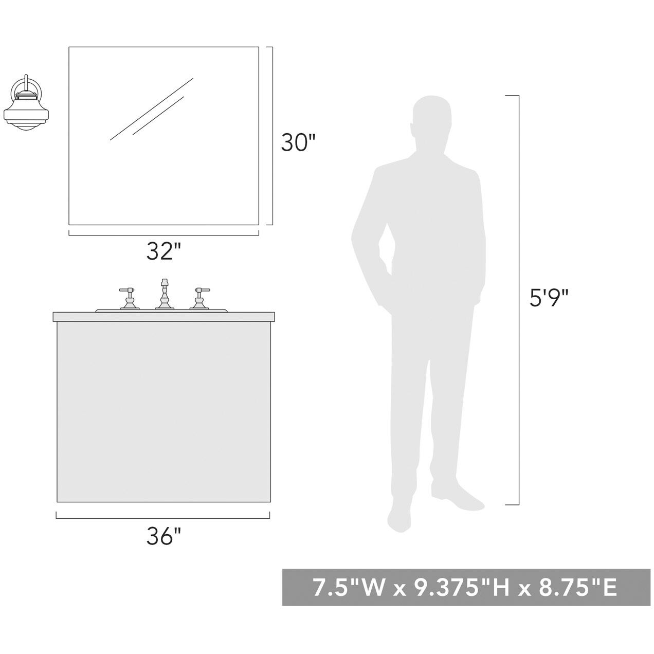 Ingalls 1 Light 7.5 inch Modern Brass Wall Sconce Wall Light