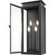 Nova 4 Light 24.5 inch Black Outdoor Wall Light in Clear Glass
