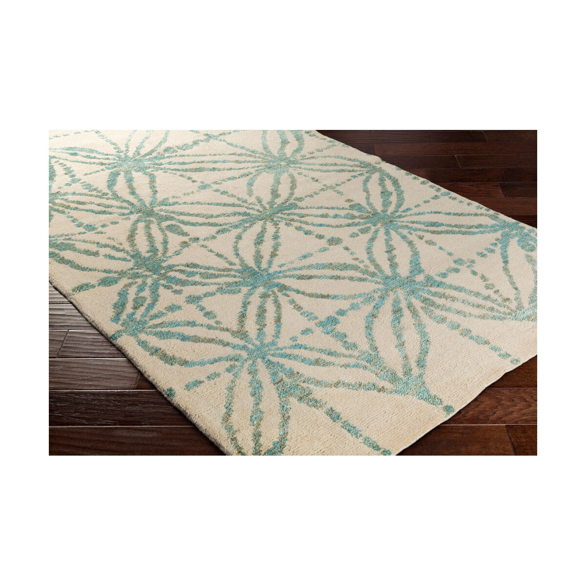 Orinocco 36 X 24 inch Blue and Neutral Area Rug, Jute