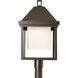 Dorset 1 Light 26 inch Coastal Dark Smoke Post Light in Opal
