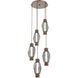 Gem Mandrel LED 21.4 inch Burnished Bronze Multi-Pendant Ceiling Light