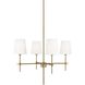 TOB by Thomas O'Brien Baker 4 Light 26 inch Satin Brass Chandelier Ceiling Light