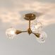Helena 3 Light 20 inch Brushed Gold Semi-Flush Mount Ceiling Light