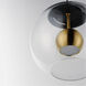 Nucleus LED 11 inch Black and Natural Aged Brass Single Pendant Ceiling Light