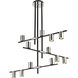 Calumet 12 Light 44 inch Matte Black and Polished Nickel Chandelier Ceiling Light in Hammered White and Brushed Nickel