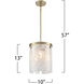 Skye 3 Light 10 inch Brushed Brass Pendant Ceiling Light