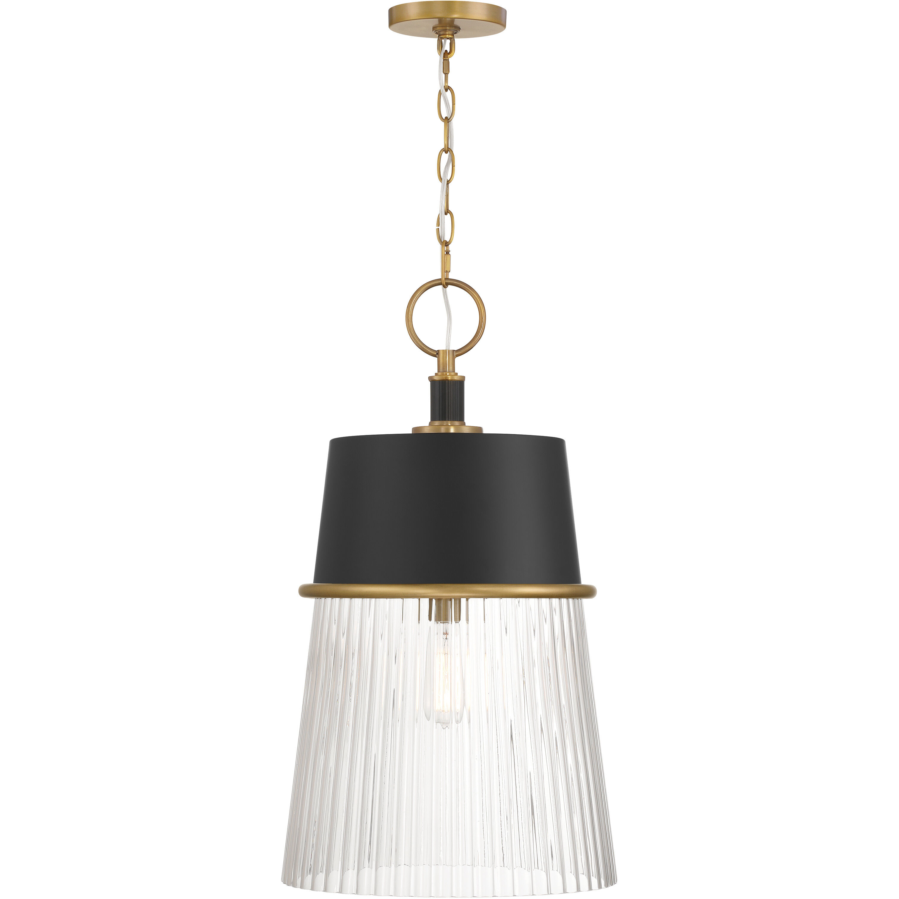Stamford 1 Light 15 inch Legacy Brass and Dark Matte Black Pendant Ceiling Light