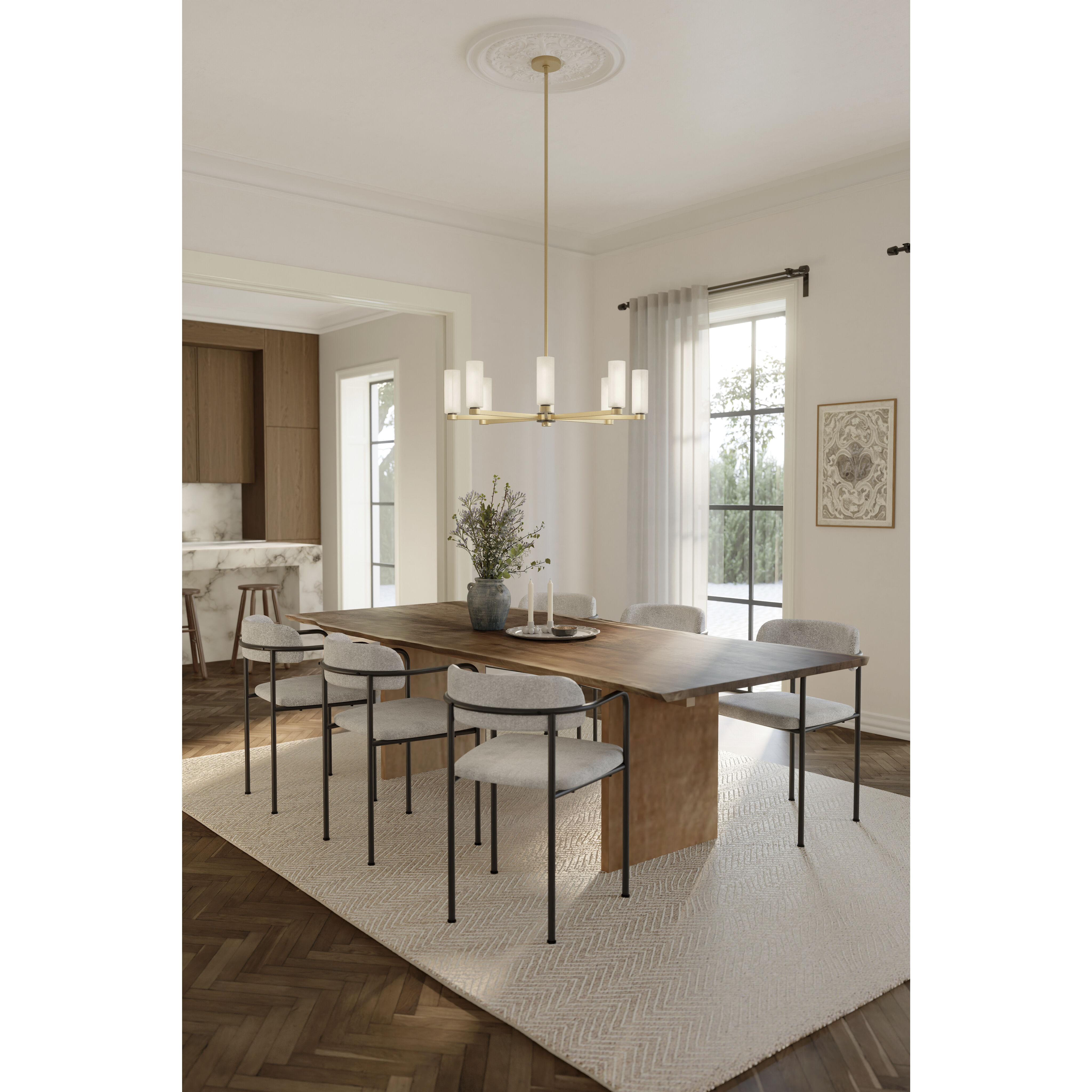 Wexmere 8 Light 35 inch Legacy Brass and Dark Matte Black Chandelier Ceiling Light