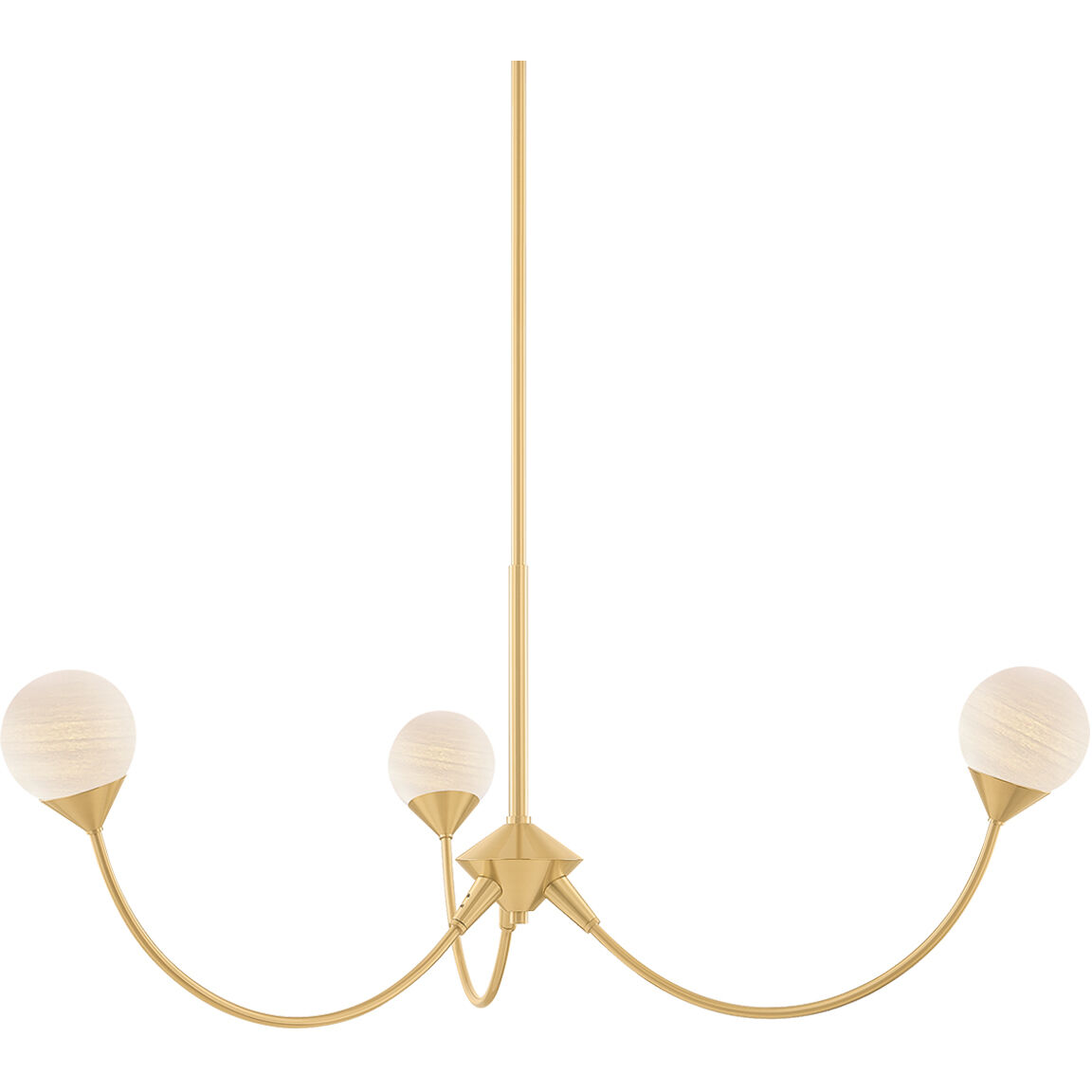 Natasha 3 Light 36 inch Aged Brass Chandelier Ceiling Light