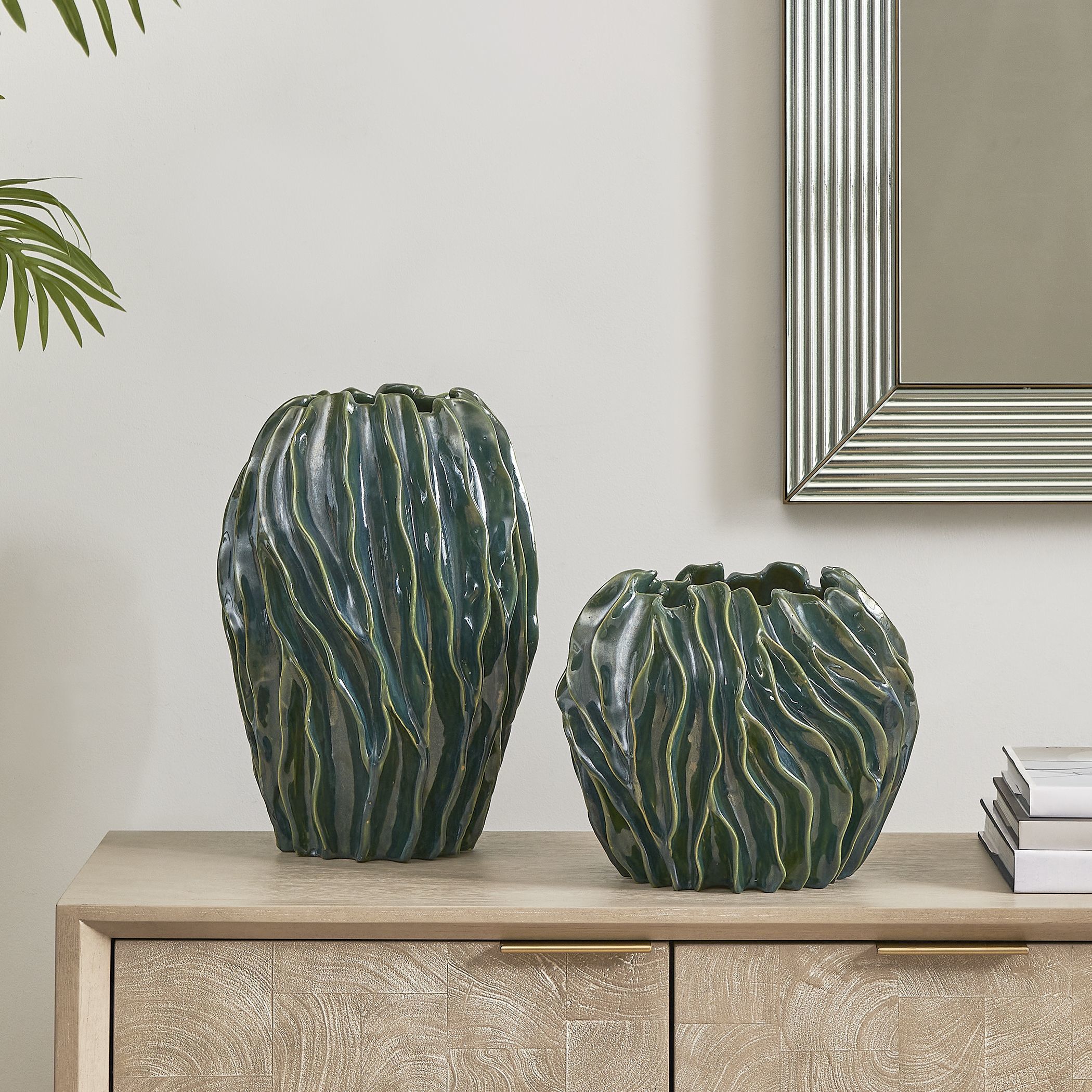 Veridian Ridge 15 X 9.5 inch Indoor-Outdoor Vases, Set of 2