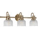 Artrude St 3 Light 26.25 inch Vintage Brass Bath Vanity Wall Light