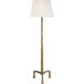Chapman & Myers Strie 63 inch 150 watt Gilded Iron Floor Lamp Portable Light in Linen