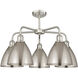 Ballston Dome 5 Light 25.5 inch Satin Nickel Chandelier Ceiling Light