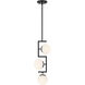 Alluria II 3 Light 8.75 inch Coal With Polished Nichel High Pendant Ceiling Light