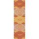 Wanderer 96 X 30 inch Orange and Brown Runner, Wool