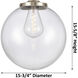 Franklin Restoration Beacon 1 Light 16 inch Brushed Satin Nickel Pendant Ceiling Light in Incandescent, Seedy
