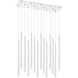 Forest LED 9.75 inch Chrome Chandelier Ceiling Light in Matte White Steel