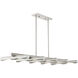 Acra 10 Light 50 inch Brushed Nickel Linear Chandelier Ceiling Light