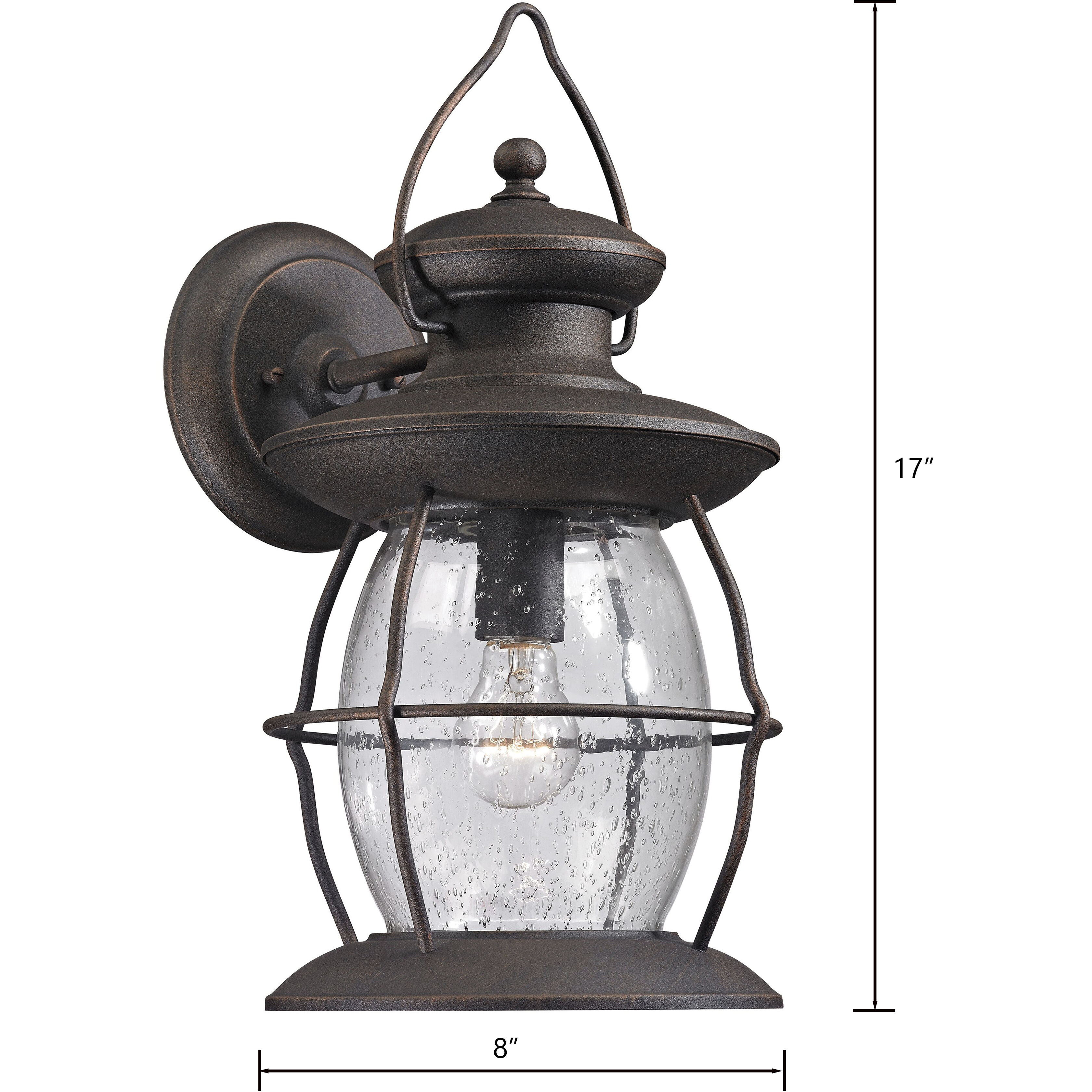 Village Lantern 1 Light 17 inch Weathered Charcoal Outdoor Wall Sconce