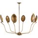 Flores 6 Light 46 inch Vintage Brass Chandelier Ceiling Light