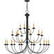 Heritage 24 Light 42 inch Black Chandelier Ceiling Light