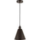 Edison Cone 1 Light 8 inch Oil Rubbed Bronze Mini Pendant Ceiling Light