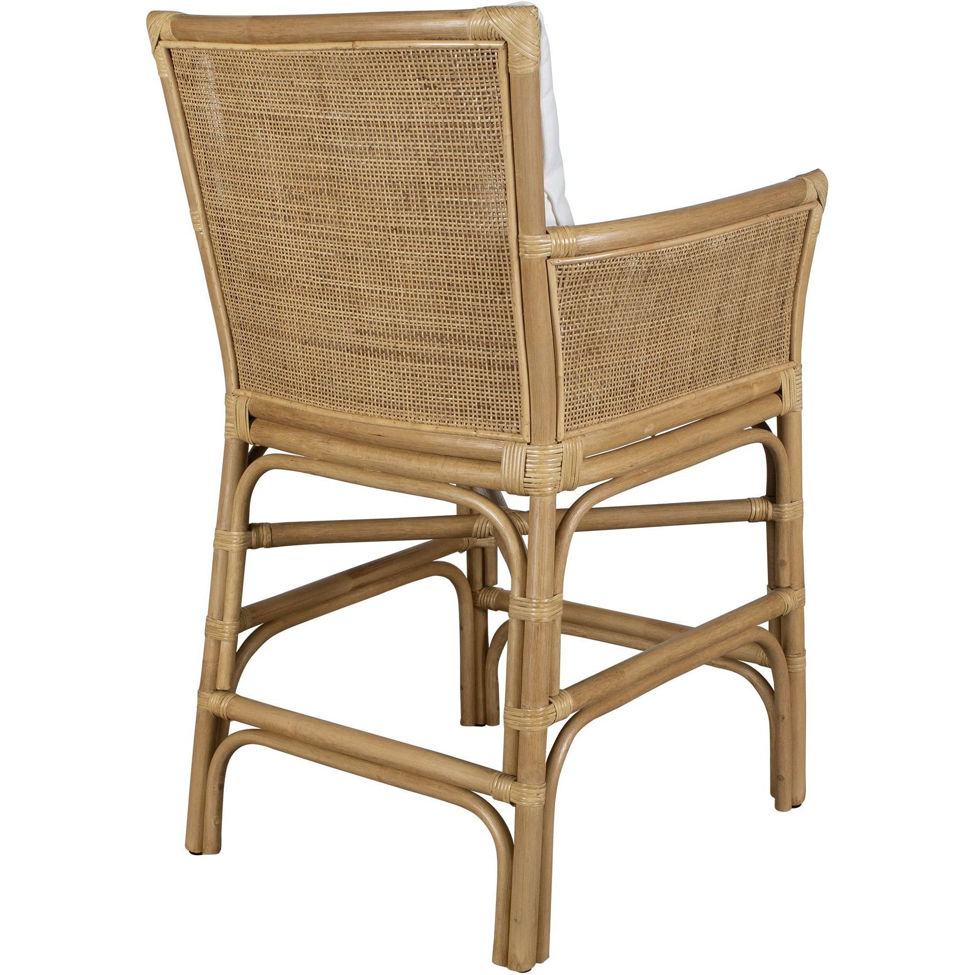 Pacific 39.5 inch White and Natural Rattan Counter Stool