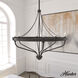 Merlin 6 Light 24.75 inch Rustic Iron Chandelier Ceiling Light