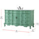 Danville 60 X 21 X 36 inch Vintage Mint Vanity Sink Set