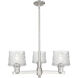 Arcadia Niagara 3 Light 28.25 inch Satin Nickel Chandelier Ceiling Light