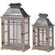 Classic Scape 14.2 inch Zinc and Brown Outdoor Lantern, Set of 2