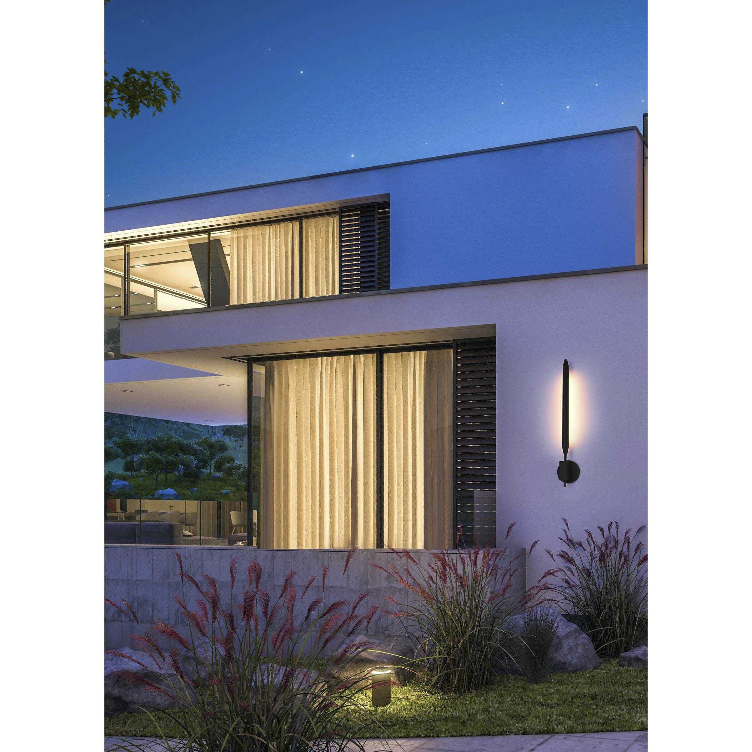 Odin 1 Light 28 inch Black Outdoor Wall Sconce