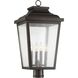 Irvington Manor 4 Light 24.25 inch Chelesa Bronze Outdoor Post Mount Lantern in Incandescent, Clear Seeded Glass, The Great Outdoors