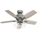 Gatlinburg 44 inch Matte Silver with Light Gray Oak Blades Ceiling Fan
