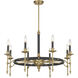 Consulate 8 Light 34 inch Matte Black and Warm Brass Chandelier Ceiling Light