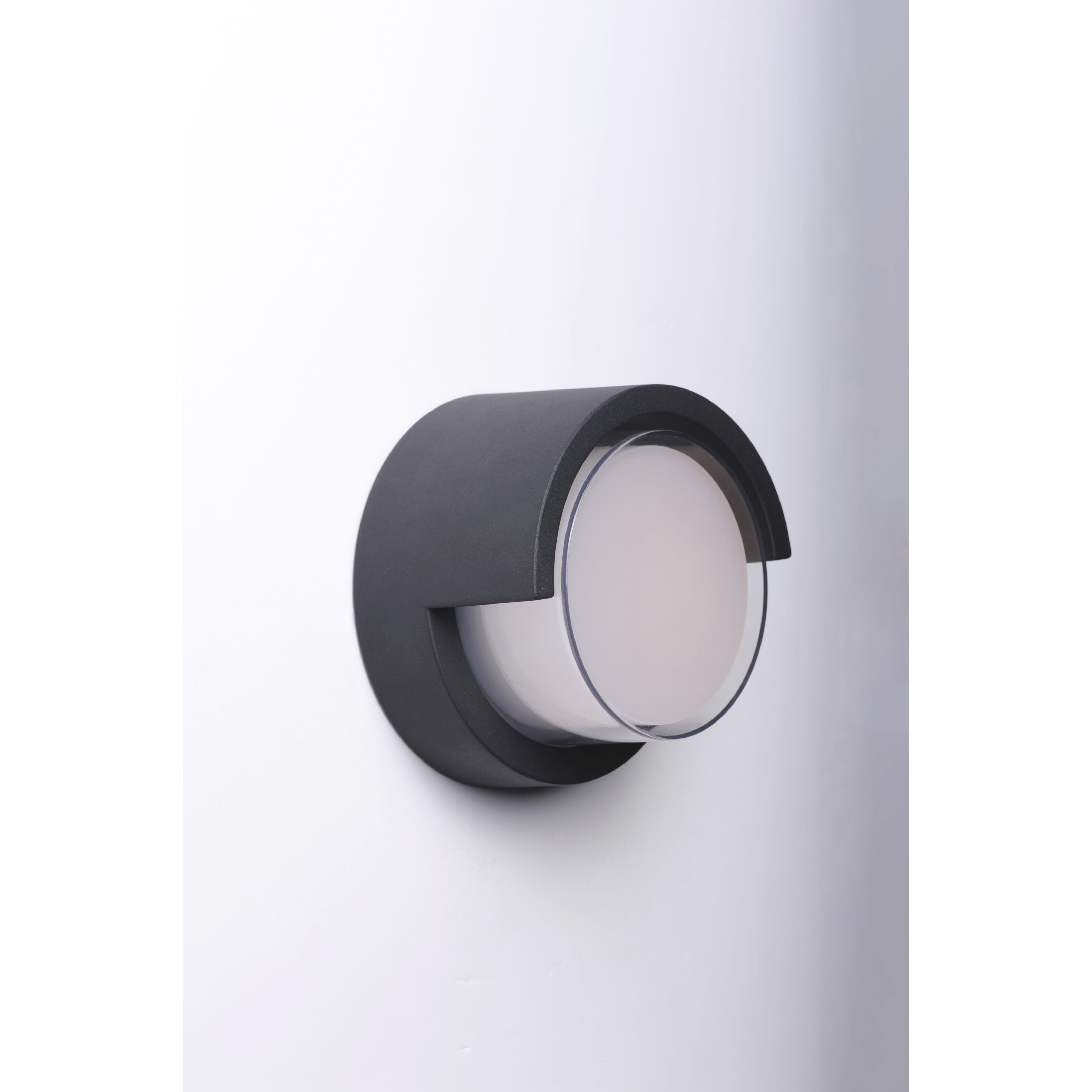Eyebrow LED 7 inch Black Outdoor Wall Mount